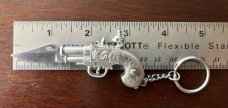 Miniature Fancy Pirate Pistol Keychain Switchblade 