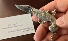 Miniature Fancy Pirate Pistol Keychain Switchblade 