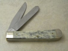 Case XX USA 1988 Tar Heel Cutlery Club Appaloosa Bone B254 SS Trapper Knife