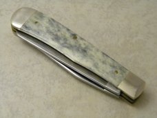 Case XX USA 1988 Tar Heel Cutlery Club Appaloosa Bone B254 SS Trapper Knife