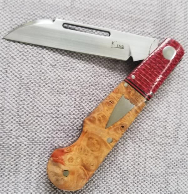 K&#39;roo Custom Birch Burl EO Barlow W/ slip,  3.75