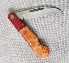 K'roo Custom Birch Burl EO Barlow W/ slip,  3.75