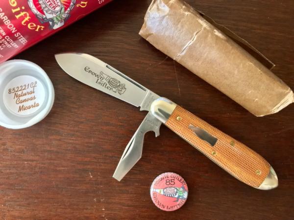 Great Eastern Cutlery Tidioute #852221CL Crown Lifter, Natural Canvas Micarta Handle, New (GEC 85) 