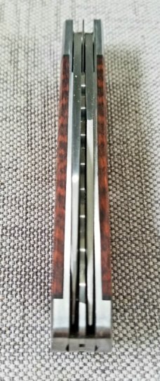 Jeff Mitchell Custom Wharnie Trapper Knife,slip & pen 4.25",Cpm-154,Snakewood,filework,clip,wharnie 