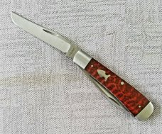 Jeff Mitchell Custom Wharnie Trapper Knife,slip & pen 4.25",Cpm-154,Snakewood,filework,clip,wharnie 