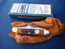 SCHRADE WALDEN AMBER STOCKMAN EVERLASTING SHARP SWAJB47 POCKET KNIFE NOS/NIB