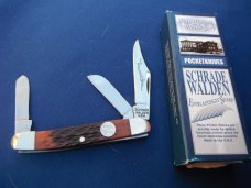 SCHRADE WALDEN AMBER STOCKMAN EVERLASTING SHARP SWAJB47 POCKET KNIFE NOS/NIB