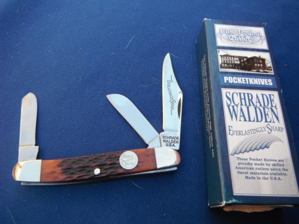 SCHRADE WALDEN AMBER STOCKMAN EVERLASTING SHARP SWAJB47 POCKET KNIFE NOS/NIB SCHRADE WALDEN AMBER STOCKMAN EVERLASTING SHARP SWAJB47 POCKET KNIFE NOS/NIB