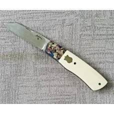 Vincenzo Balistreri Custom Native knife 4" Liracarta Bolsters..Elephant Ivory Scales