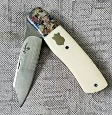 Vincenzo Balistreri Custom Native knife 4" Liracarta Bolsters..Elephant Ivory Scales 