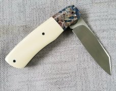  Vincenzo Balistreri Custom Native knife 4" Liracarta Bolsters..Elephant Ivory Scales 