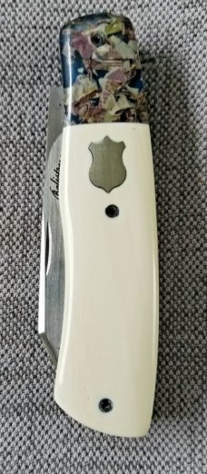  Vincenzo Balistreri Custom Native knife 4" Liracarta Bolsters..Elephant Ivory Scales 