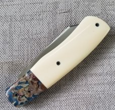  Vincenzo Balistreri Custom Native knife 4" Liracarta Bolsters..Elephant Ivory Scales 