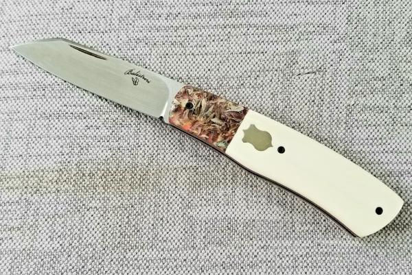  Vincenzo Balistreri Custom Native knife 4" Liracarta Bolsters..Elephant Ivory Scales 