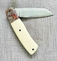  Vincenzo Balistreri Custom Native knife 4" Liracarta Bolsters..Elephant Ivory Scales 