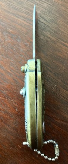Vintage Miniature Switchblade Knife Keychain, Marked "HONG KONG" & "1997 STAINLESS", Used 