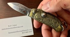 Vintage Miniature Switchblade Knife Keychain, Marked "HONG KONG" & "1997 STAINLESS", Used 