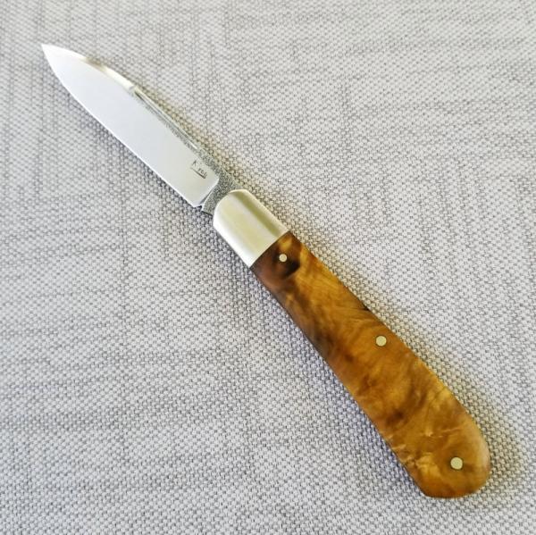 K'roo Custom Zulu Wild Currant Root.,3.86" closed. N690..brut de force ...brushed..2020 dob