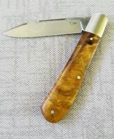 K'roo Custom Zulu Wild Currant Root.,3.86" closed. N690..brut de force ...brushed..2020 dob