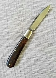 K'roo Custom Zulu Exotic Zebrawood...3.86" closed. N690..brut de force ...brushed..2020 dob