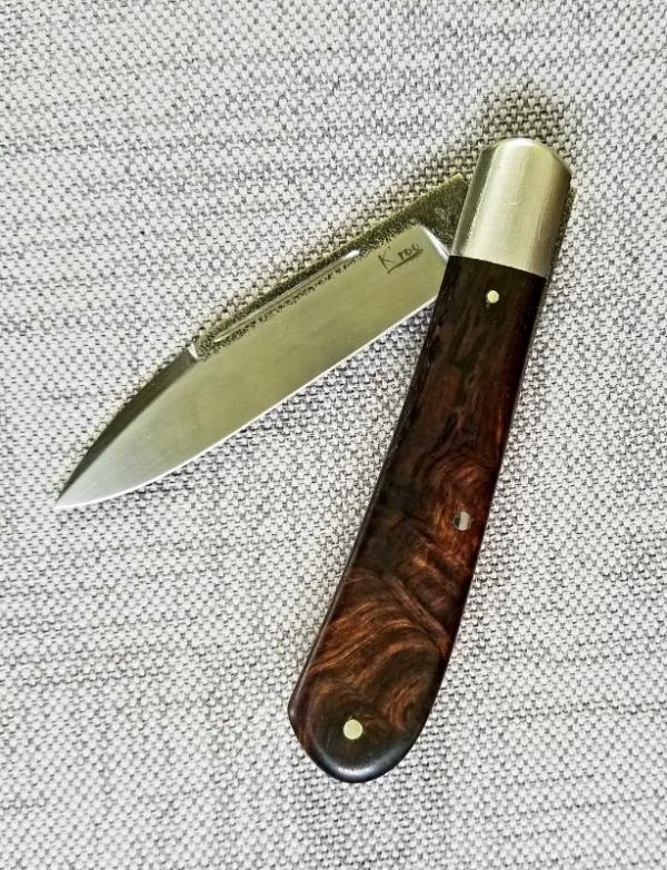 K'roo Custom Zulu Exotic Zebrawood...3.86" closed. N690..brut de force ...brushed..2020 dob K'roo Custom Zulu Exotic Zebrawood...3.86" closed. N690..brut de force ...brushed..2020 dob
