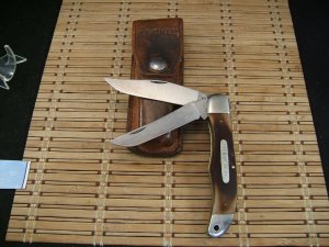 SCHRADE U.S.A OLD TIMER 25OT FOLDING HUNTER VINTAGE DRESSING AND SKINNING HUNTING KNIFE LIGHT USE