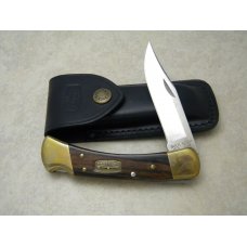 Buck USA Model 110 Wood Folding Hunter 50th Anniversary Lockback Knife & Pouch - 2002