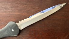 James Huckeba (Huck) Switchblade, Marked "Huck", Spear Point Blade, Nice Stag Handle, Unused 