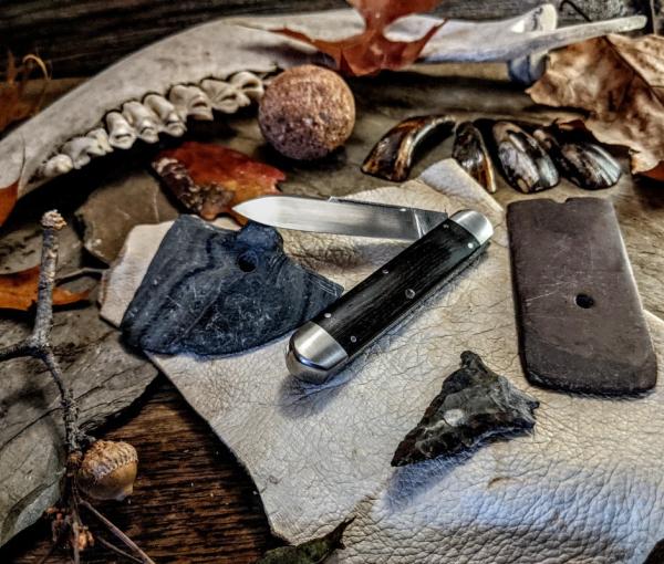 KROO CUSTOM BLADES - Kroo Indian River Jack - African Blackwood Handles - NEW KROO CUSTOM BLADES - Kroo Indian River Jack - African Blackwood Handles - NEW
