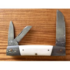 Philip Doc Hagen Custom Damascus Ivory Whittler Knife