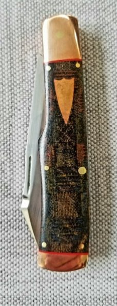 K'roo Custom Native Knife,, slip..coa 4" ..Blanket micarta...copper accents...liners...filework 