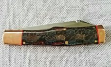K'roo Custom Native Knife,, slip..coa 4" ..Blanket micarta...copper accents...liners...filework 