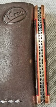 K'roo Custom Native Knife,, slip..coa 4" ..Blanket micarta...copper accents...liners...filework 