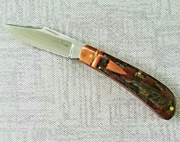 K'roo Custom Lanny clip,3.75..Copper Accents..blanket micarta...coa..slip..rwl34..filework 