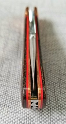 K'roo Custom Lanny clip,3.75..Copper Accents..blanket micarta...coa..slip..rwl34..filework 
