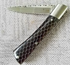 K'roo Custom Gent Jack Knife,, coa & slip,3", CTec scales, filework spring & blade, mini sodbuster