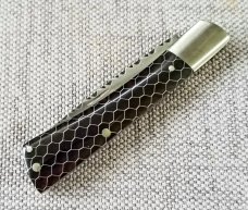 K'roo Custom Gent Jack Knife,, coa & slip,3", CTec scales, filework spring & blade, mini sodbuster