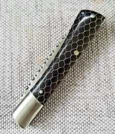 K'roo Custom Gent Jack Knife,, coa & slip,3", CTec scales, filework spring & blade, mini sodbuster