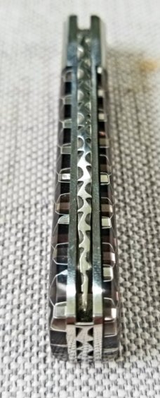 K'roo Custom Gent Jack Knife,, coa & slip,3", CTec scales, filework spring & blade, mini sodbuster