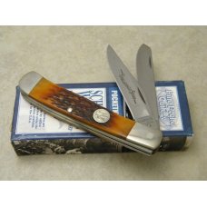 Schrade Walden USA Taylor Cutlery Amber Bone SWAJB54 Everlastingly Sharp Trapper Knife - NIB