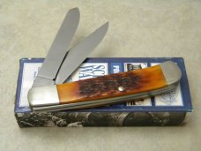 Schrade Walden USA (Taylor Cutlery) Amber Bone SWAJB54 Everlastingly Sharp Trapper Knife - NIB