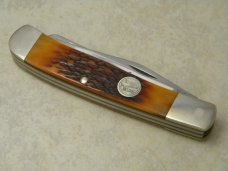 Schrade Walden USA (Taylor Cutlery) Amber Bone SWAJB54 Everlastingly Sharp Trapper Knife - NIB