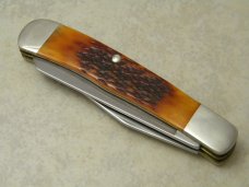 Schrade Walden USA (Taylor Cutlery) Amber Bone SWAJB54 Everlastingly Sharp Trapper Knife - NIB