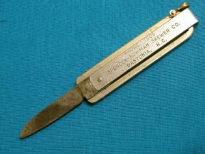 VINTAGE TRIFOLD POCKET WATCH FOB RAILROAD FOLDING POCKET KNIFE KNIVES OLD AD