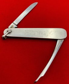 Vintage EMPIRE STAINLESS Sterling Silver Lobster Pen Folding Pocket Knife c.1856-1930
