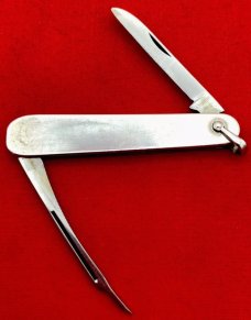 Vintage EMPIRE STAINLESS Sterling Silver Lobster Pen Folding Pocket Knife c1856-1930