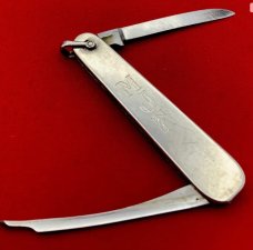 Vintage EMPIRE STAINLESS Sterling Silver Lobster Pen Folding Pocket Knife c.1856-1930