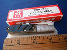 J.A. Henckels Folding Barlow 2 blade Pocket Knife W/ Rams horn scales NOS/NIB  NEW IN BOX!