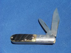 J.A. Henckels Folding Barlow 2 blade Pocket Knife W/ Rams horn scales NOS/NIB  NEW IN BOX!