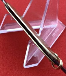 Vintage MERIDEN KNIFE Co Embossed Goldtone Lobster Pen Watch Fob Folding Pocket Knife c.1917-1932